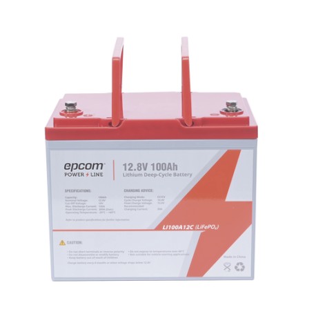 BATERÍA DE LITIO CICLO PROFUNDO 12.8 VCC 100AH (LIFEPO4)