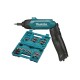 ATORNILLADOR REVERSIBLE (BROQUERO 1/4) DE 220 RPM CON CARGADOR USD (INCLUYE 81 PUNTAS)