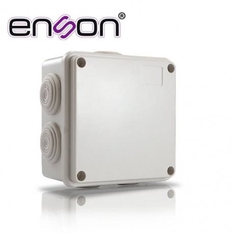CAJA DE PLASTICO ENSON ENS-PCB1010 100X100X50 MM CON SELLO DE GOMA GRADO DE PROTECCIÓN IP66 MULTIPLES CONEXIONES A TUBERIA DE 1