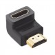 ADAPTADOR HDMI DE 90 GRADOS MACHO A HEMBRA / HACIA ABAJO / HDMI 2.0  4K@60HZ / PROPORCIONA FLEXIBILIDAD SIN DOBLAR LOS CABLES H