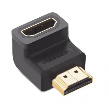 ADAPTADOR HDMI DE 90 GRADOS MACHO A HEMBRA / HACIA ABAJO / HDMI 2.0  4K@60HZ / PROPORCIONA FLEXIBILIDAD SIN DOBLAR LOS CABLES H