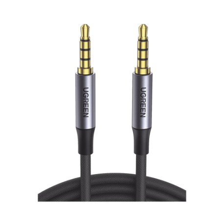 CABLE AUXILIAR DE 3.5MM / CABLE AUDIO ESTÉREO / NÚCLEO DE ALAMBRE DE COBRE ESMALTADO / CARCASA DE ALUMINIO AZUL + NYLON TRENZAD