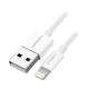 CABLE USB-A A LIGHTNING / CERTIFICADO MFI / 1 METRO / ADECUADO PARA IPHONE, IPAD Y IPOD / CARGA Y SINCRONIZACIÓN DE DATOS / VEL