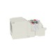 CONECTOR JACK RJ45 ESTILO TP, MINI-COM, CATEGORÍA 6, DE 8 POSICIONES Y 8 CABLES, COLOR BLANCO MATE