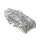 PLUG RJ45 CAT6/6A, PARA CABLE UTP DE CALIBRE 28 AWG, CHAPADO EN ORO DE 50 MICRAS, PAQUETE DE 100 PIEZAS