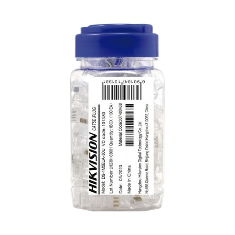 BOTE CON 100 PIEZAS DE PLUG MODULAR RJ45 / CAT 5E / CHAPADO EN ORO A 30 MICRAS / SIN BLINDAJE / FACIL INSTALACIÓN / USO INTERIO