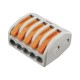 CONECTOR COMPACTO PARA 1 CABLE DE ENTRADA 4 CABLES DE SALIDA / CABLES COMPATIBLES 12AWG-28AWG