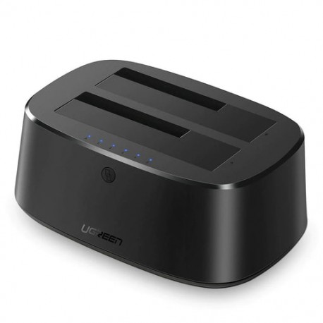 BASE USB 3.0 PARA DISCO DURO DE DOBLE BAHÍA / SOPORTA DISCOS SATA  DE 2.5' & 3.5´ / SOPORTA DISCOS DE 12TB / COMPATIBLE CON UAS
