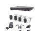 KIT TURBOHD 1080P / DVR 4 CANALES / 4 CÁMARAS BALA POLICARBONATO CON AUDIO INTEGRADO (EXTERIOR 2.8 MM) / TRANSCEPTORES / CONECT
