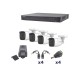 KIT TURBOHD 1080P / DVR 4 CANALES / 4 CÁMARAS BALA POLICARBONATO CON AUDIO INTEGRADO (EXTERIOR 2.8 MM) / TRANSCEPTORES / CONECT