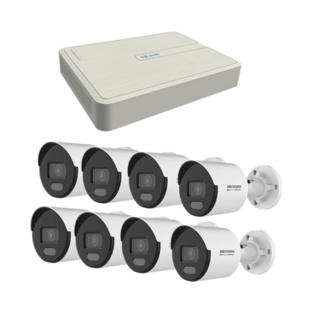 KIT IP 1080P / NVR DE 8 CANALES / 8 CÁMARAS IP BALA COLORVU