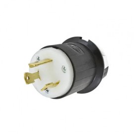 CLAVIJA DE MEDIA VUELTA, 30 A 250 V CA 2 POLOS 3 HILOS (NEMA L6-30P). GRADO INDUSTRIAL.