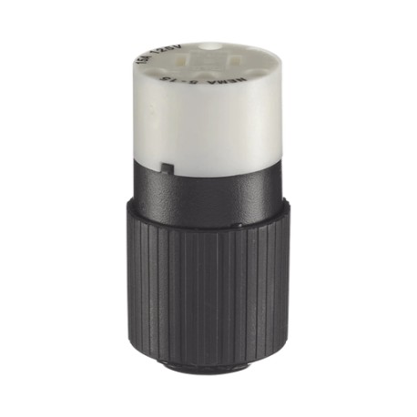 CONECTOR HEMBRA NEGRO 15 A 125 V CA 2 POLOS 3 HILOS (NEMA 5-15R).
