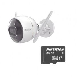 KIT DE CAMARA WIFI Y MEMORIA MICRO SD / INCLUYE 1 PIEZA C3X Y 1 MEMORIA MICROSD 32GB / AUDIO DE DOS VÍAS / COLORES EN OSCURIDAD