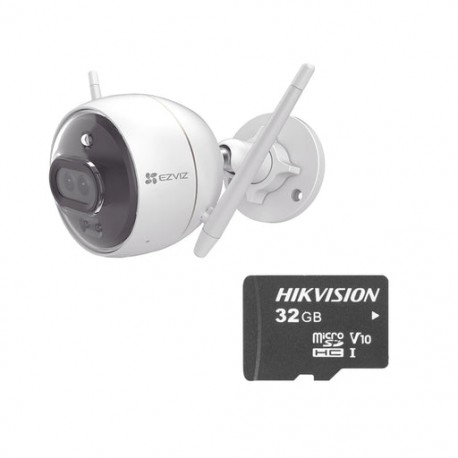 KIT DE CAMARA WIFI Y MEMORIA MICRO SD / INCLUYE 1 PIEZA C3X Y 1 MEMORIA MICROSD 32GB / AUDIO DE DOS VÍAS / COLORES EN OSCURIDAD