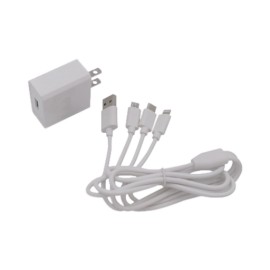 CARGADOR DE PARED DE 5 VCC 2A / MULTI-PUERTOS / USB-C, MICRO USB, LIGHTNING (IPHONE)