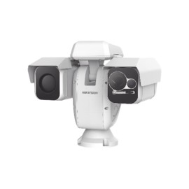 PTZ PUNTA DE POSTE IP DUAL / LENTE TÉRMICO 100 MM (640 X 512) / LENTE ÓPTICO 56X ZOOM (4 MP) / 500 MTS IR LASER / 24VCA