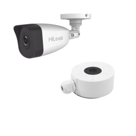 KIT DE CÁMARA + MONTAJE / BALA IP 4 MEGAPIXEL / 30 MTS IR / EXTERIOR IP67 / POE / WDR 120 DB / LENTE 2.8 MM / H.265+