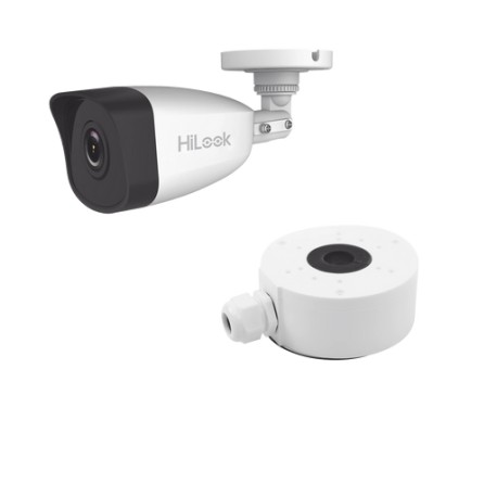 KIT DE CÁMARA + MONTAJE / BALA IP 4 MEGAPIXEL / 30 MTS IR / EXTERIOR IP67 / POE / WDR 120 DB / LENTE 2.8 MM / H.265+