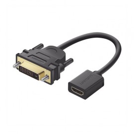 CONVERTIDOR DVI MACHO A HDMI HEMBRA / BIDIRECCIONAL / DVI 24+1 / 1080P@60HZ / LARGO 22CM / NEGRO