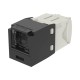 CONECTOR JACK RJ45 ESTILO TG CON VENTANA, MINI-COM, CATEGORÍA 6, DE 8 POSICIONES Y 8 CABLES, COLOR NEGRO