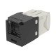 CONECTOR JACK RJ45 ESTILO TG CON VENTANA, MINI-COM, CATEGORÍA 6, DE 8 POSICIONES Y 8 CABLES, COLOR NEGRO
