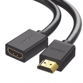 CABLE EXTENSOR HDMI DE 1 M / 4K@60HZ / 3D / HDR /  MACHO A HEMBRA / NÚCLEO DE COBRE ESTAÑADO / TRANSMISIÓN ESTABLE.