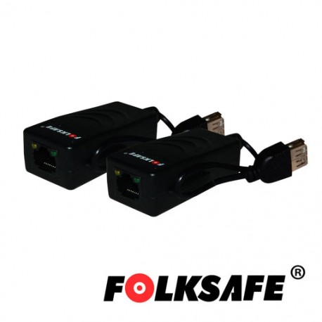 EXTENSOR USB FOLKSAFE FS-6201U TRANSMISOR/RECEPTOR, PERMITE EXTENDER DISPOSITIVOS USB O HUB HASTA 200MTS USB 1.1 Y HASTA 100MTS