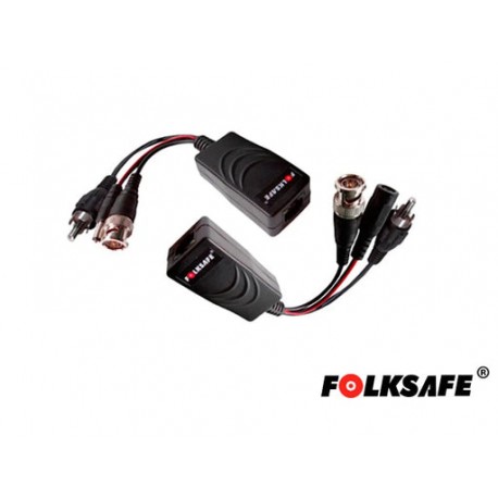 TRANSCEPTOR HD FOLKSAFE, TRANSMISOR/RECEPTOR DE VIDEO, AUDIO Y VOLTAJE(12V/24V, DC/AC),COMPATIBLE CON TODOS LAS MARCAS DE CÁMAR