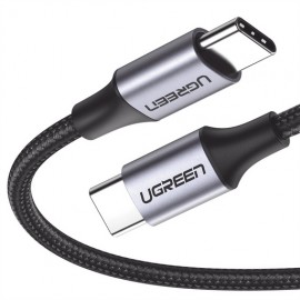 CABLE USB-C A USB-C / 1 METRO / CARCASA DE ALUMINIO / NYLON TRENZADO / TRANSFERENCIA DE DATOS HASTA 480 MBPS / SOPORTA CARGA RÁ