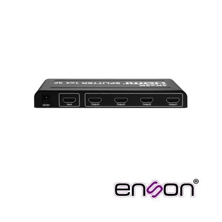 DISTRIBUIDOR HDMI ENSON ENS-HDMI14 CON UNA ENTRADA Y CUATRO SALIDAS HDMI PARA DISTRIBUIR EL VIDEO DE UN DISPOSITIVO (LAPTOP, GR